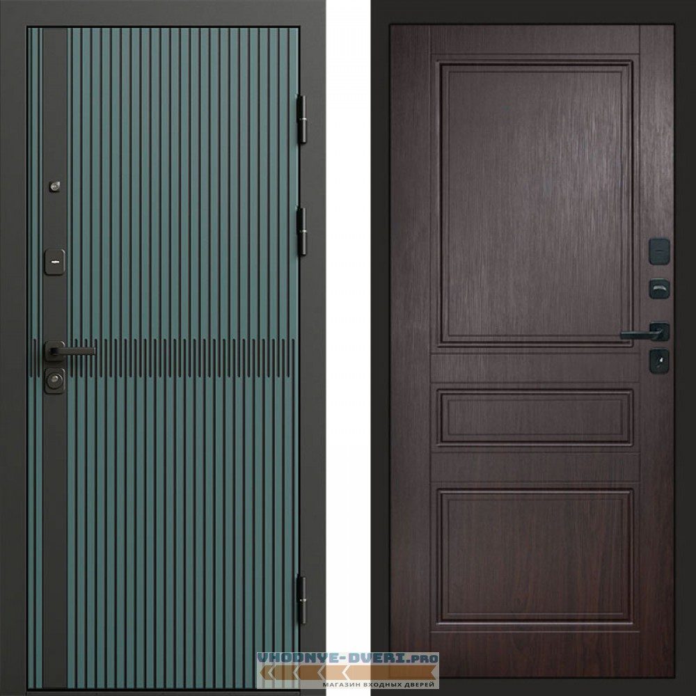 Входная дверь ГРАУНД Velutto Verde Бетон Классика Венге